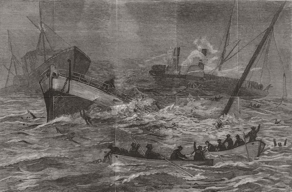 OSTEND. Princesse Henriette picking up survivors Comtesse de Flandre 1889